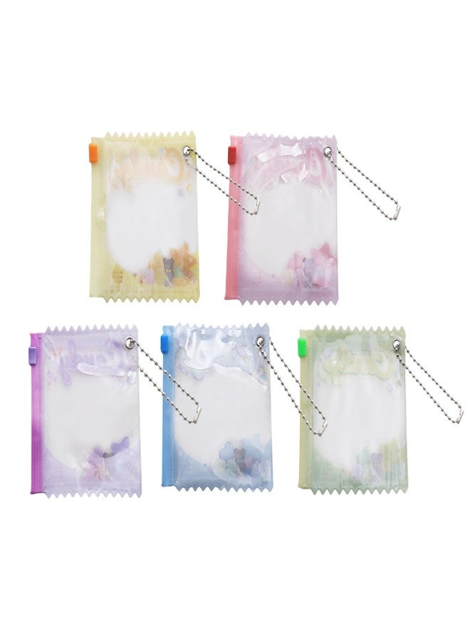 JUMISEE 5pcs Mini Candy Bag Anime Storage Pouch Badge Holder Keychain Clear Doll Idol Pin Protector Figure Carrying Case - Image 2